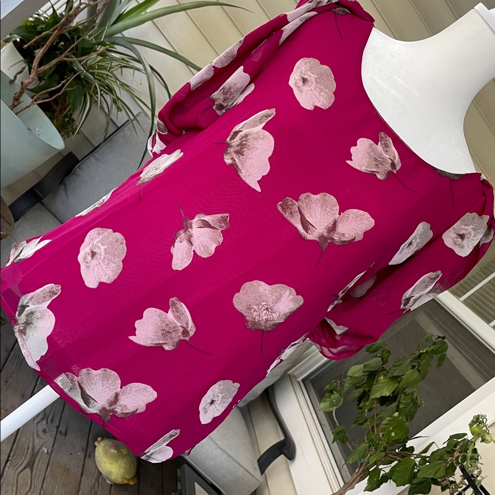 Floral Sheer Pink Blouse